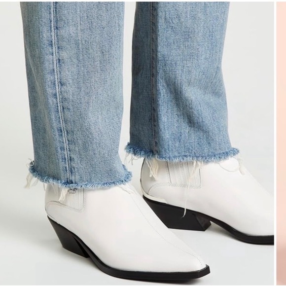 Rag & Bone Westin Boot Women 37.5 White Leather Pointed Toe Western Minimalist - Picture 13 of 13